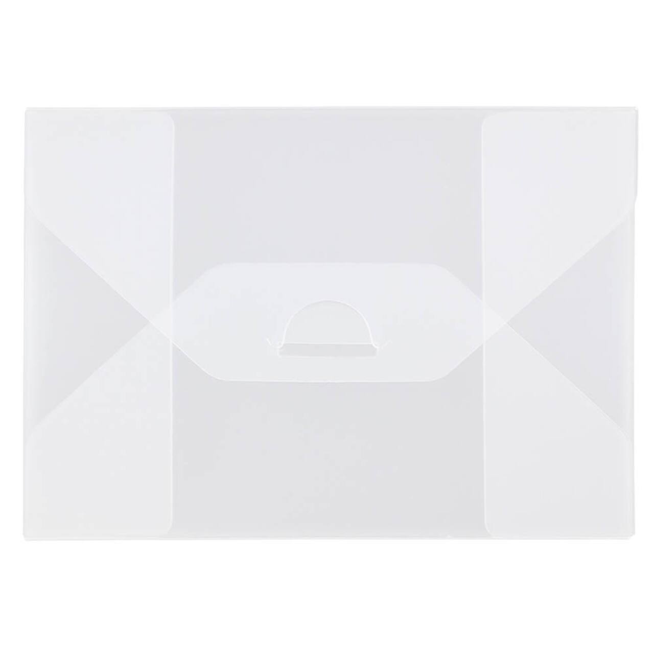 JAM Paper 4.25" x 6.25" Clear Frost Tuck Flap Closure Plastic Envelope